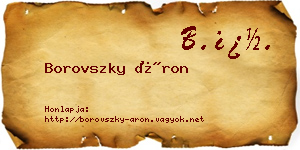 Borovszky Áron névjegykártya