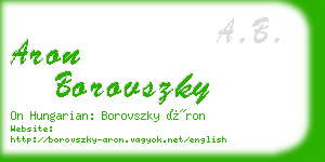 aron borovszky business card